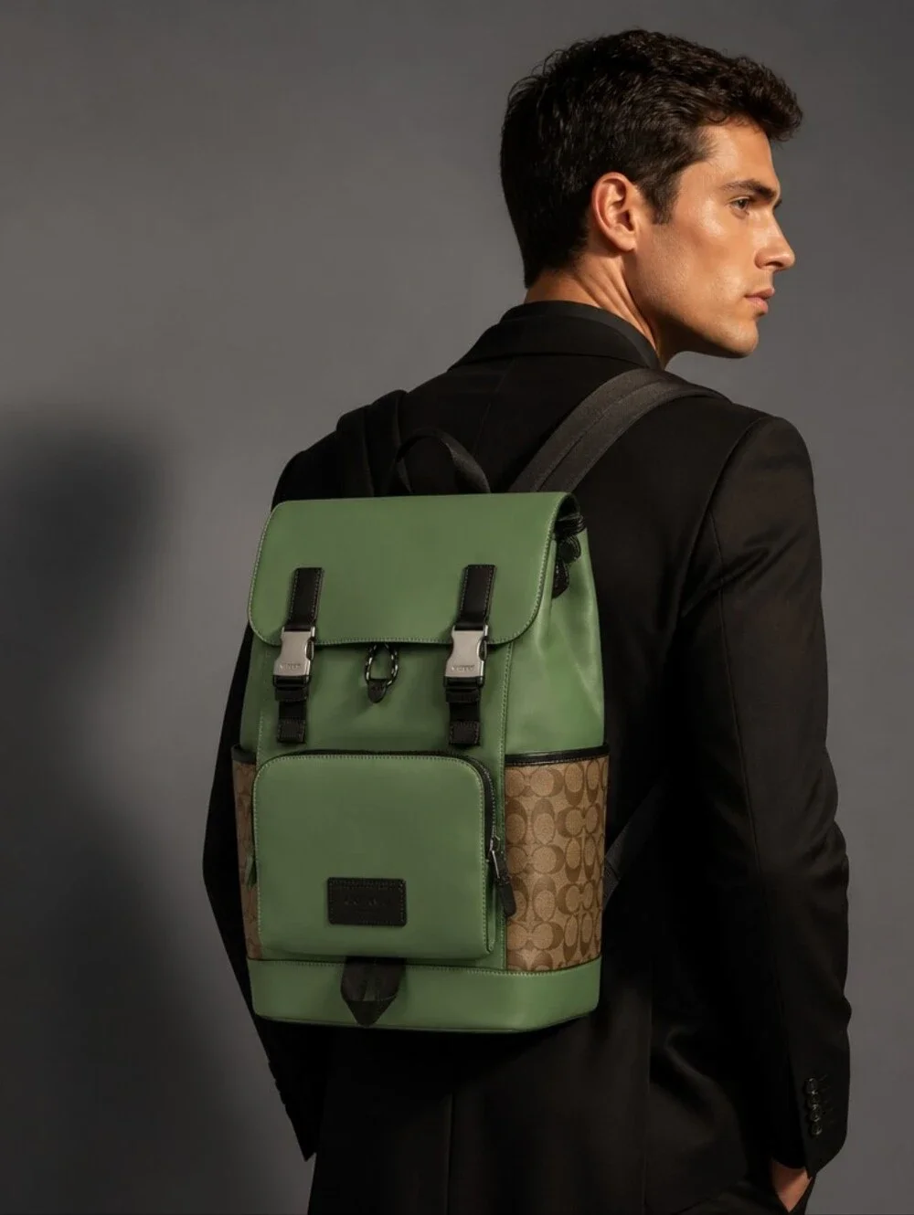 Coach Track Backpack in Colorblock Signature Canvas Sage Apple 2022 - 2024
